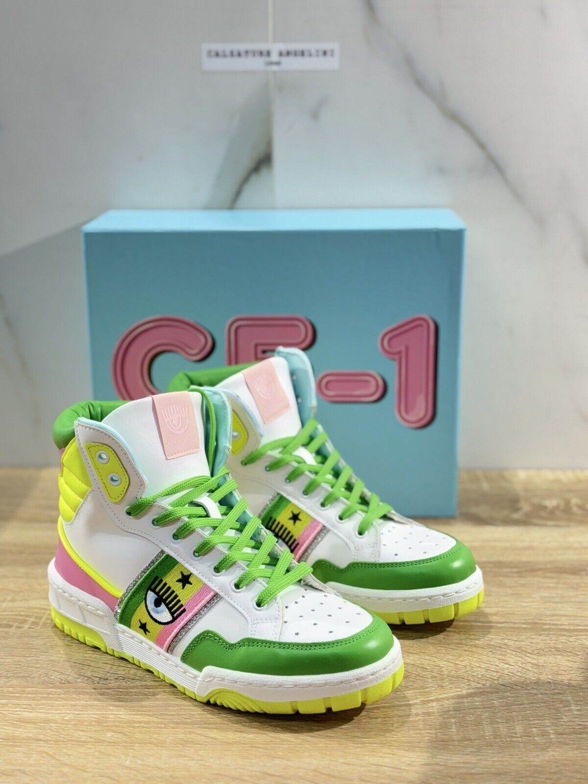 Chiara Ferragni Sneaker CF1 High Top Donna Verde Casual 38