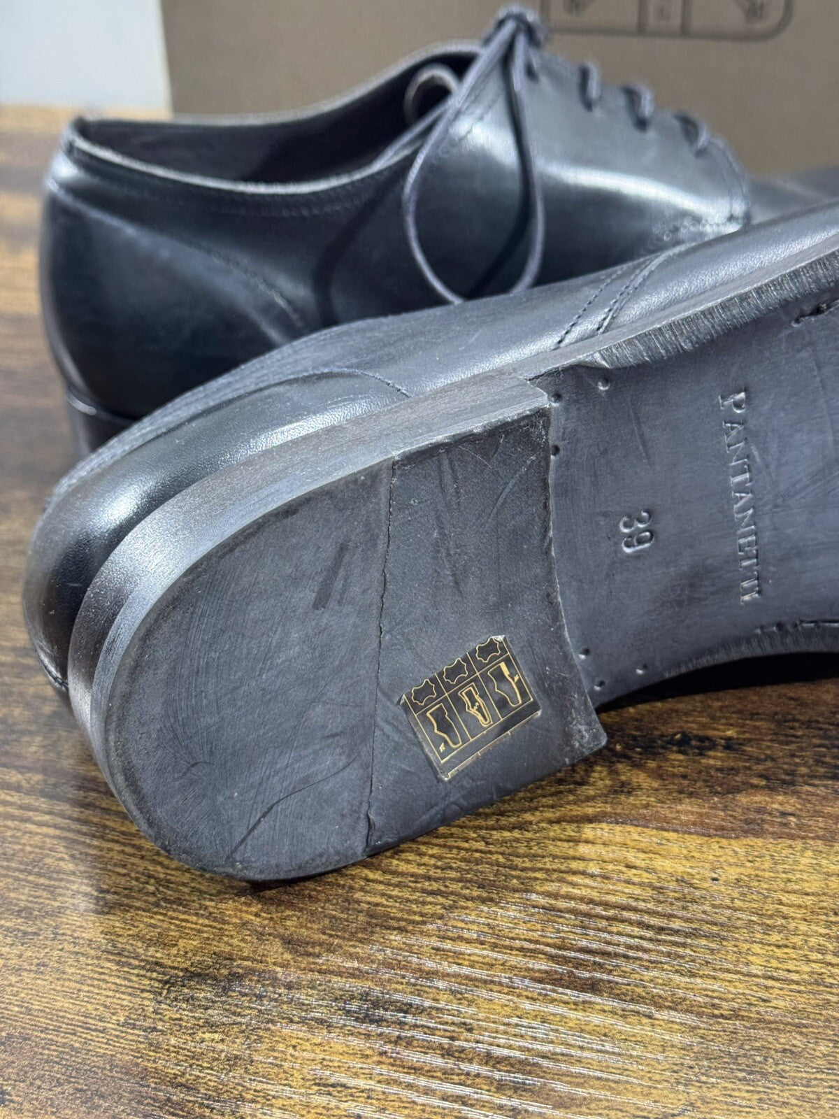 Pantanetti Scarpa   Uomo Derby Pelle Blu Luxury Handmade Pantanetti Men Shoes 39