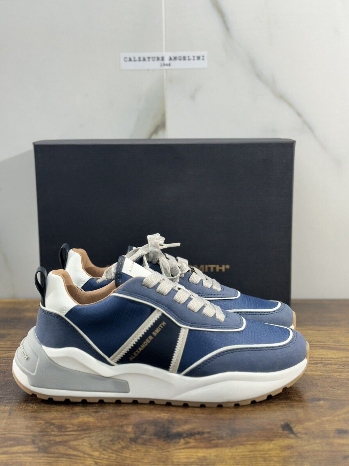 Alexander Smith London  Sneaker Donna Edo Dover   Pelle Blu 39