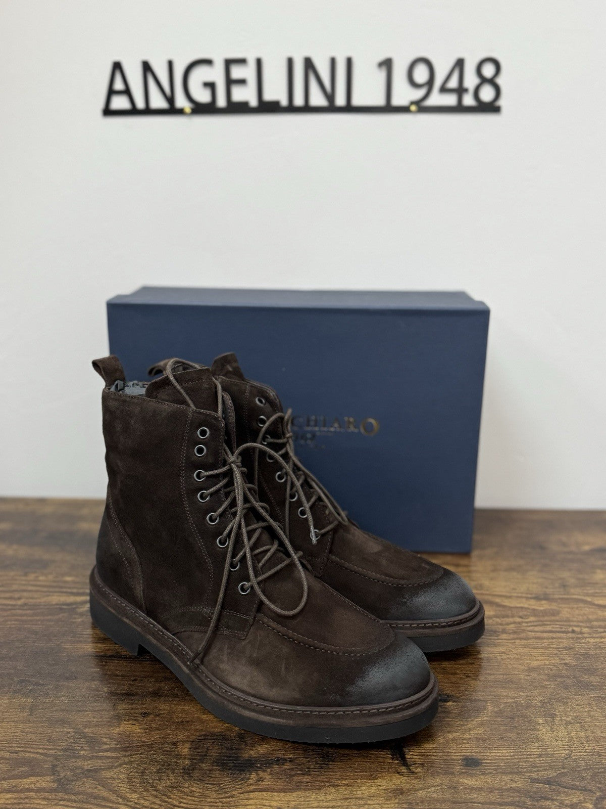 Marechiaro 1962  Boot Suede  Pelle Marrone Made In Italy Extra light Uomo 43