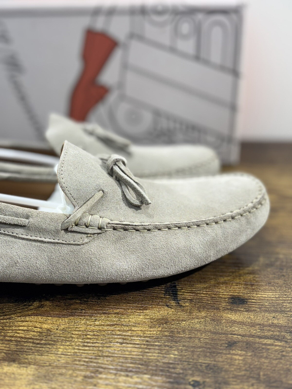 Il Mocassino Scarpa Uomo Modello Driver  Suede Roccia Handmade In Italy 46