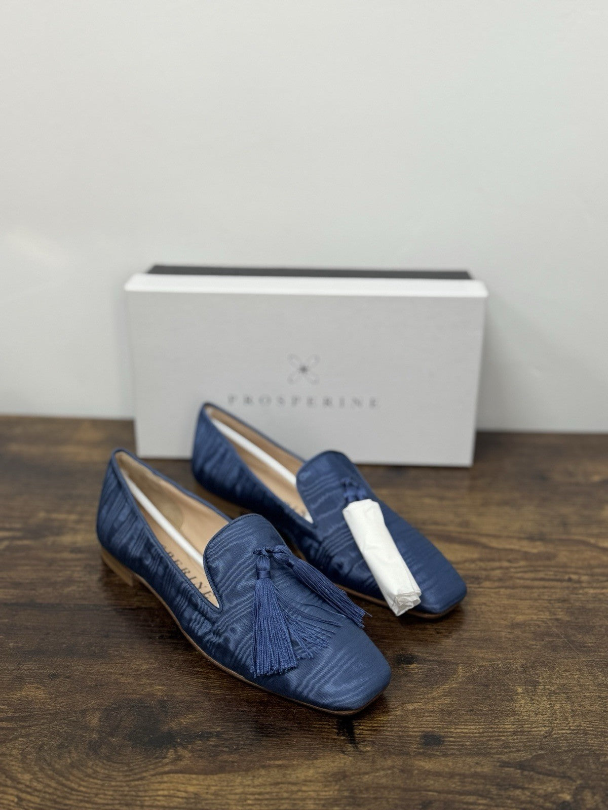 Prosperine Mocassino   Tessuto Moire’ Jeans    Flat  Scarpa Donna 39