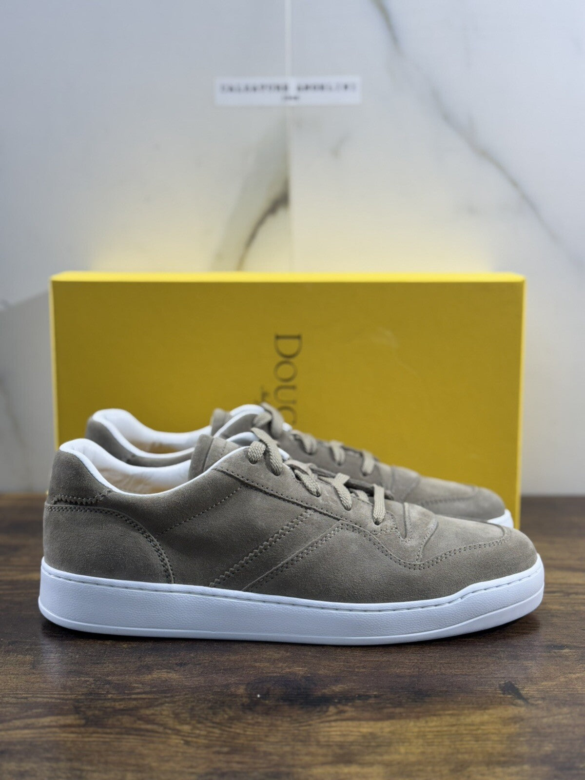 Doucal’s Sneaker Uomo Wash Suede Beige  Luxury Men Shoes Doucal’s 43.5