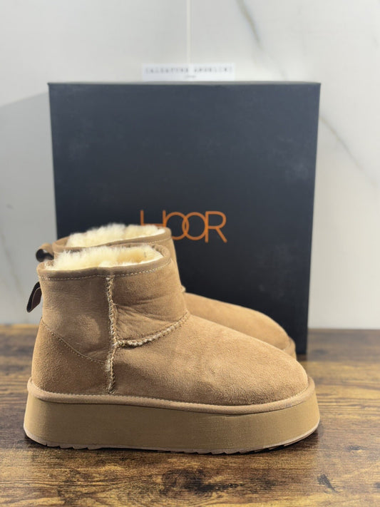 Hoor Stivaletto Donna Vega Suede Taupe  Zeppa Extra Light 38