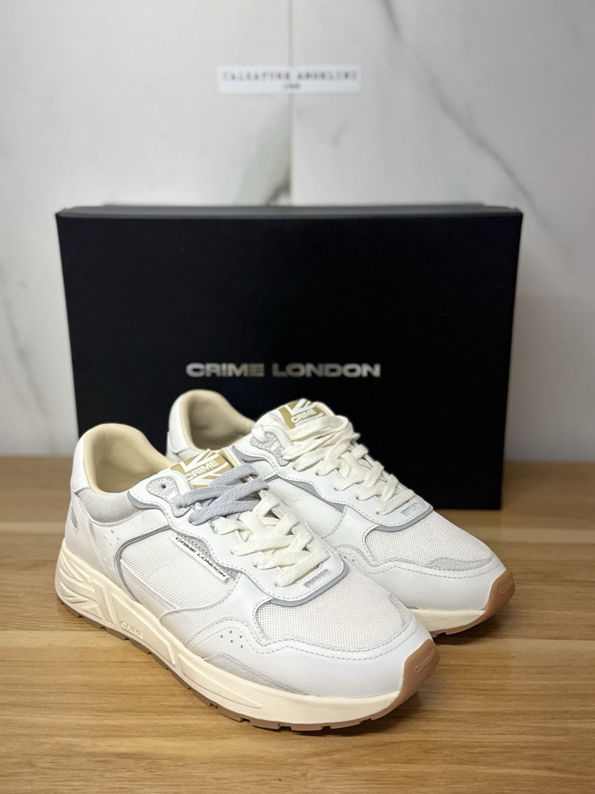 Crime London Sneaker Rush   Casual Pelle Bianca Uomo 40