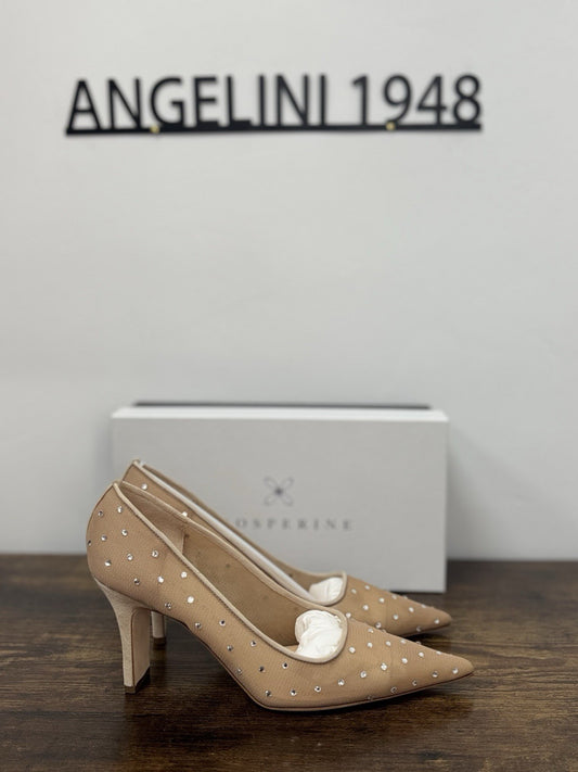 Prosperine Décolleté Rete Tulle Nude Beige       Scarpa Donna 38