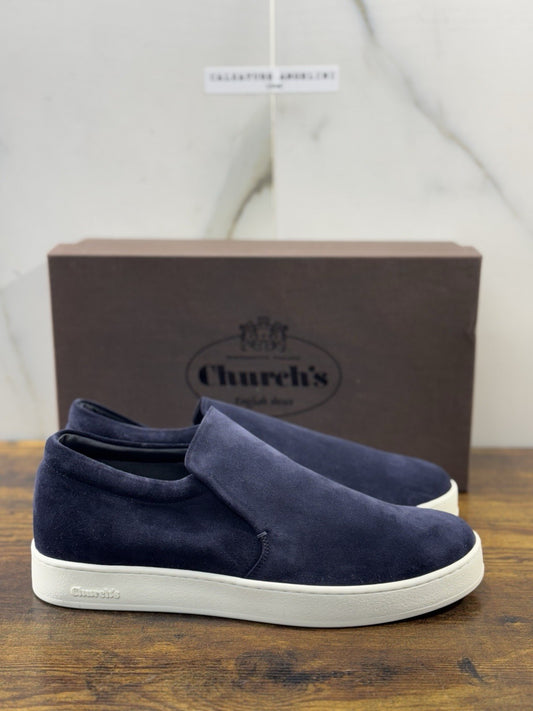 Church’s Newport Slip On  In Suede  Blu  Luxury Uomo 43