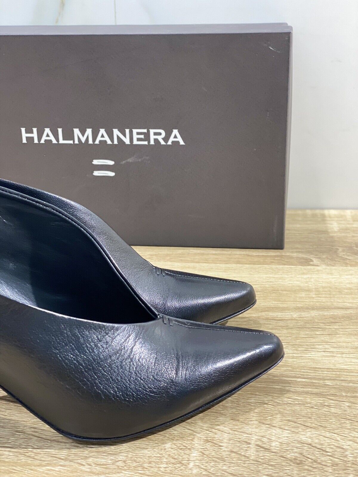 Halmanera scarpa donna zoe64 in pelle nera luxury shoes 41