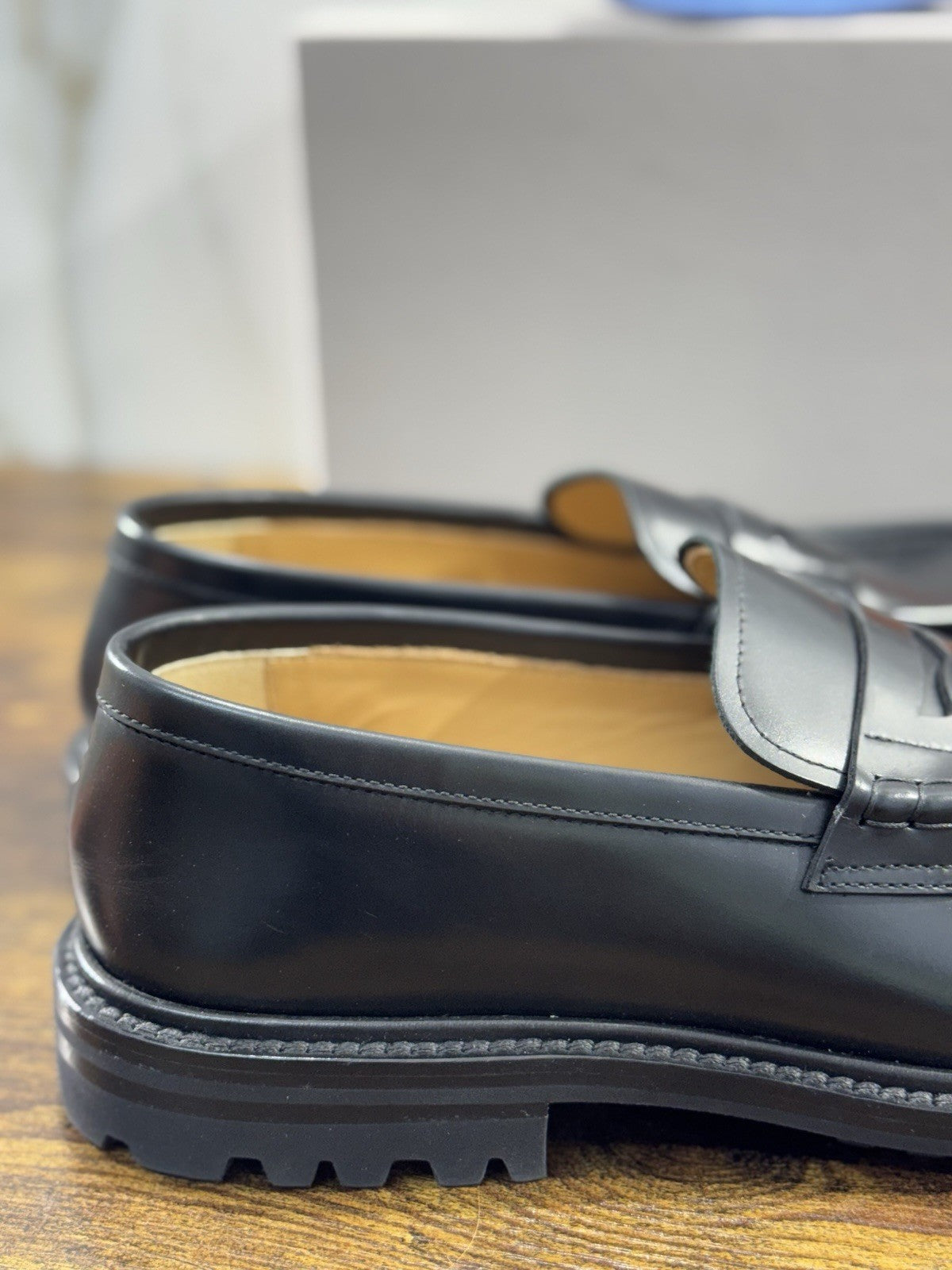 Henderson Baracco Mocassino Pelle Nero Luxury Handmade Commando Uomo 42