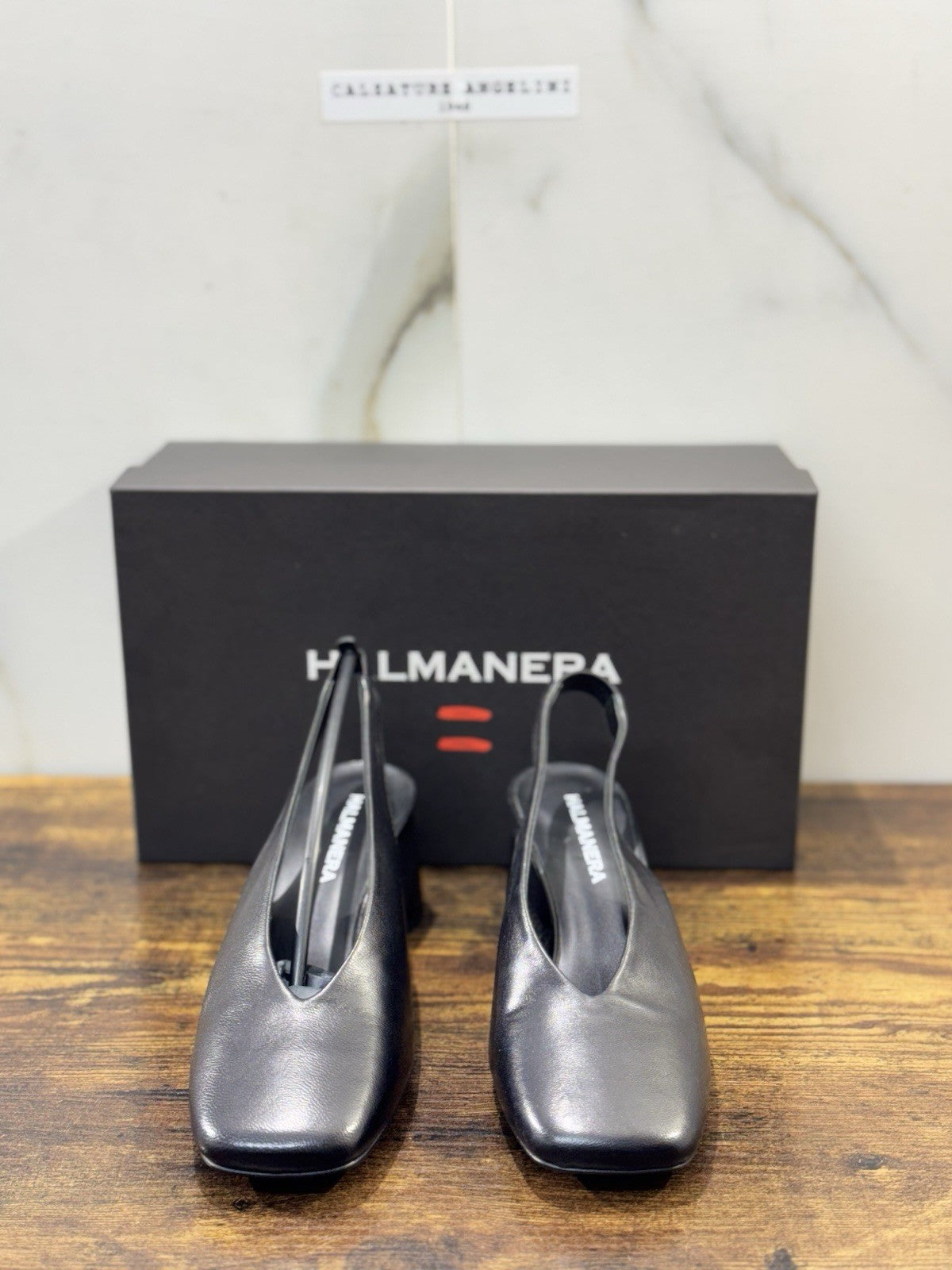 Halmanera Sling Back Pelle Nera Con Tacco Causal Halmanera Donna 37
