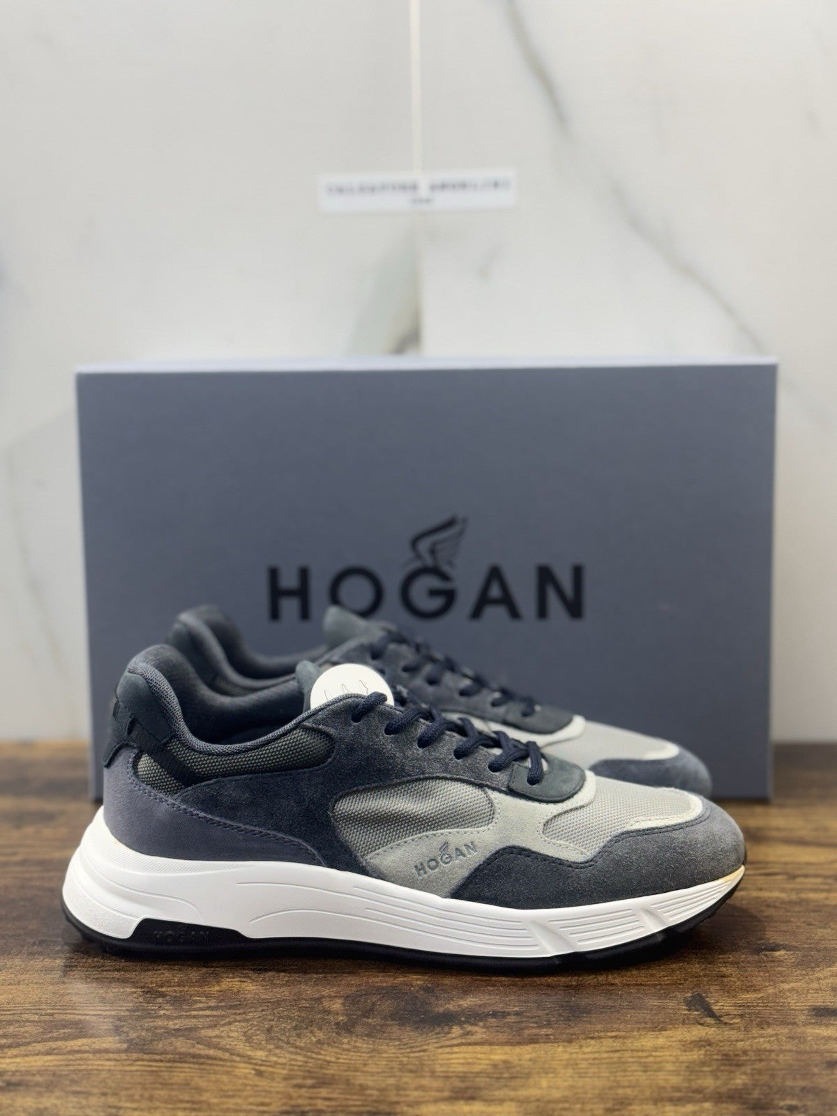 Hogan New Hyperlight Sneaker Pelle Blu  Memory Foam Luxury Hogan Uomo 44