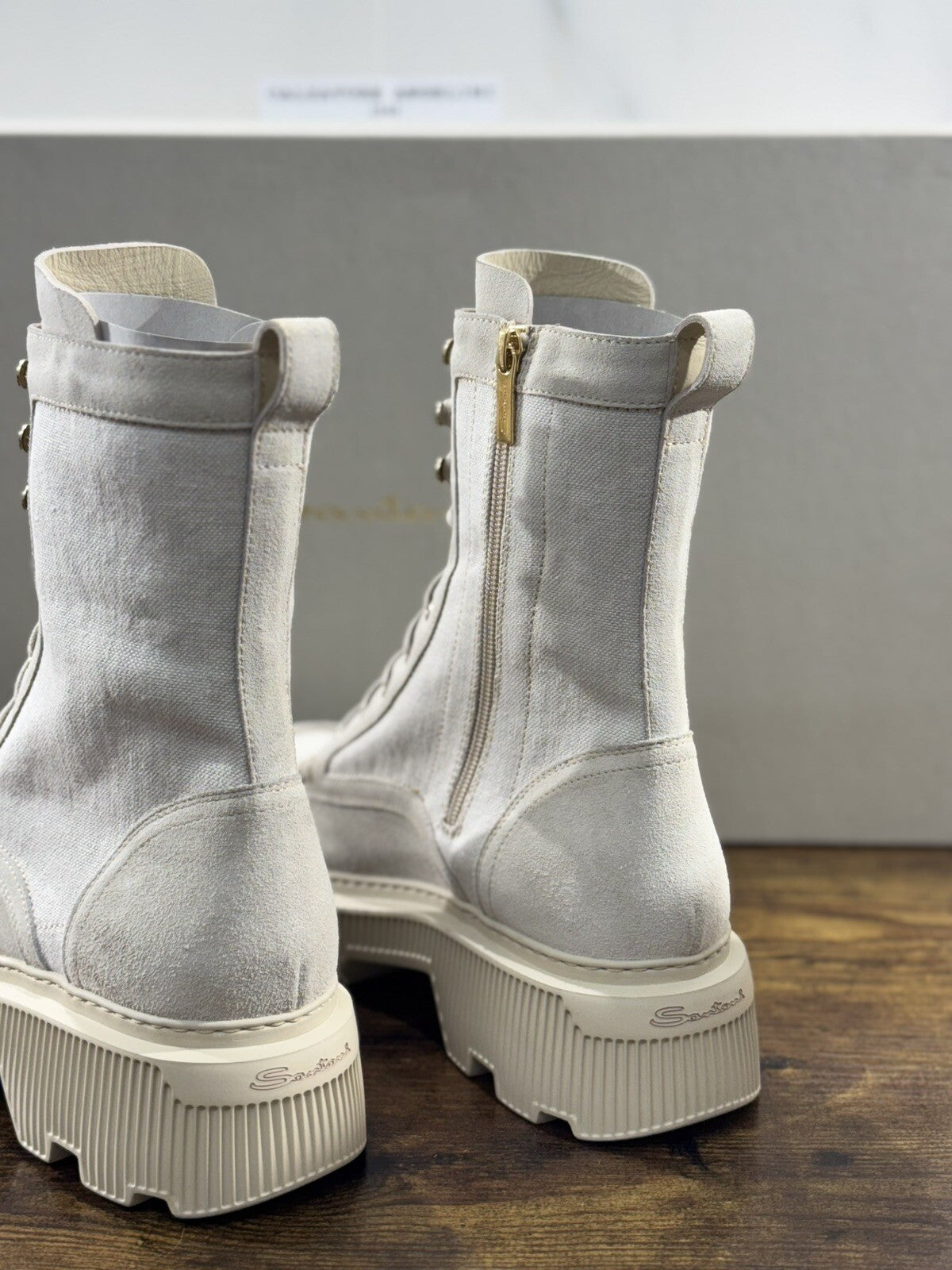 Santoni Combat Boot Donna Pelle Suede Casual Luxury Boot Woman Santoni 40