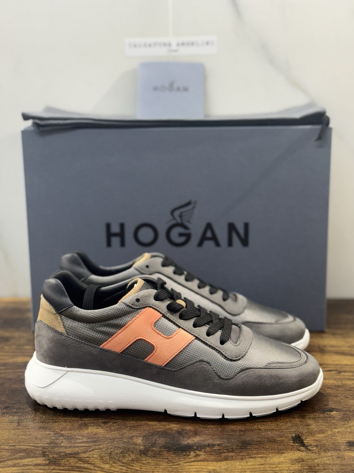 Hogan Interactive 3 Pelle Suede Grey Orange Casual Hogan Uomo 42