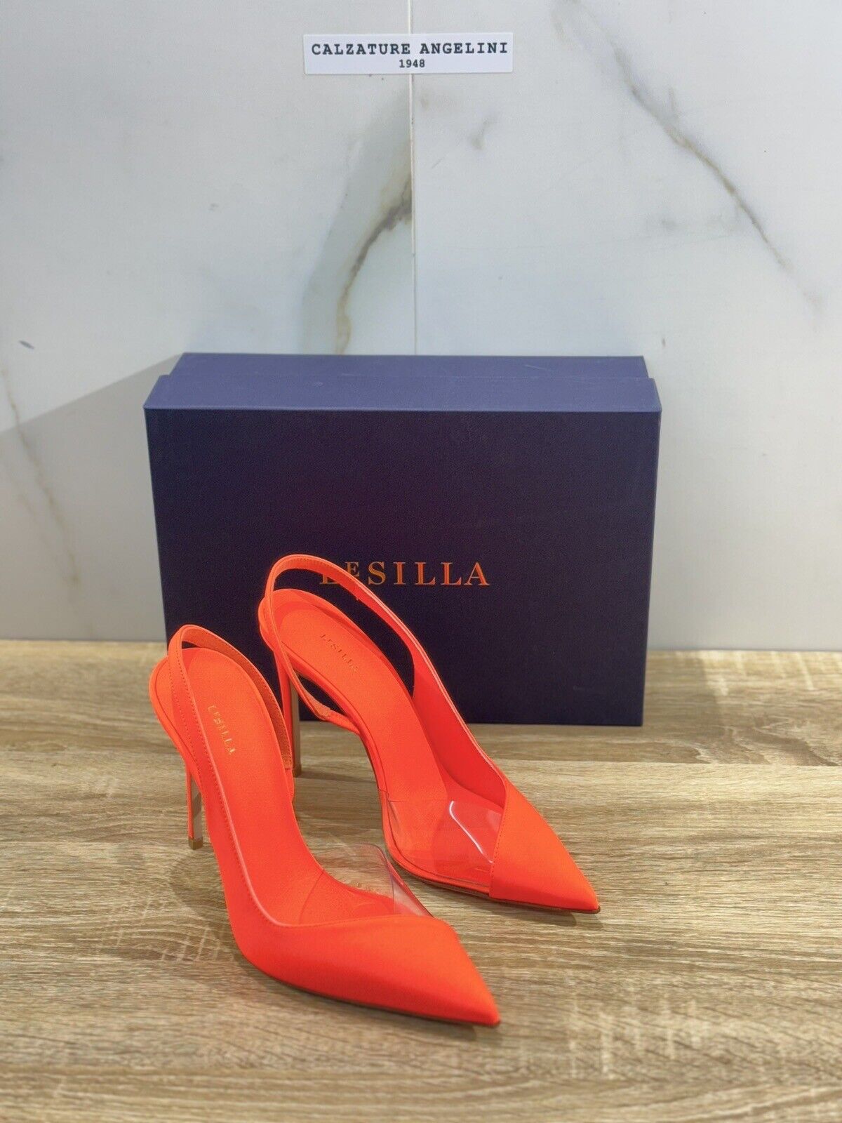 le silla Chanel NIVES Pelle Neon Arancio Luxury Le Silla Woman Shoes 3 CALZATURE ANGELINI 1948