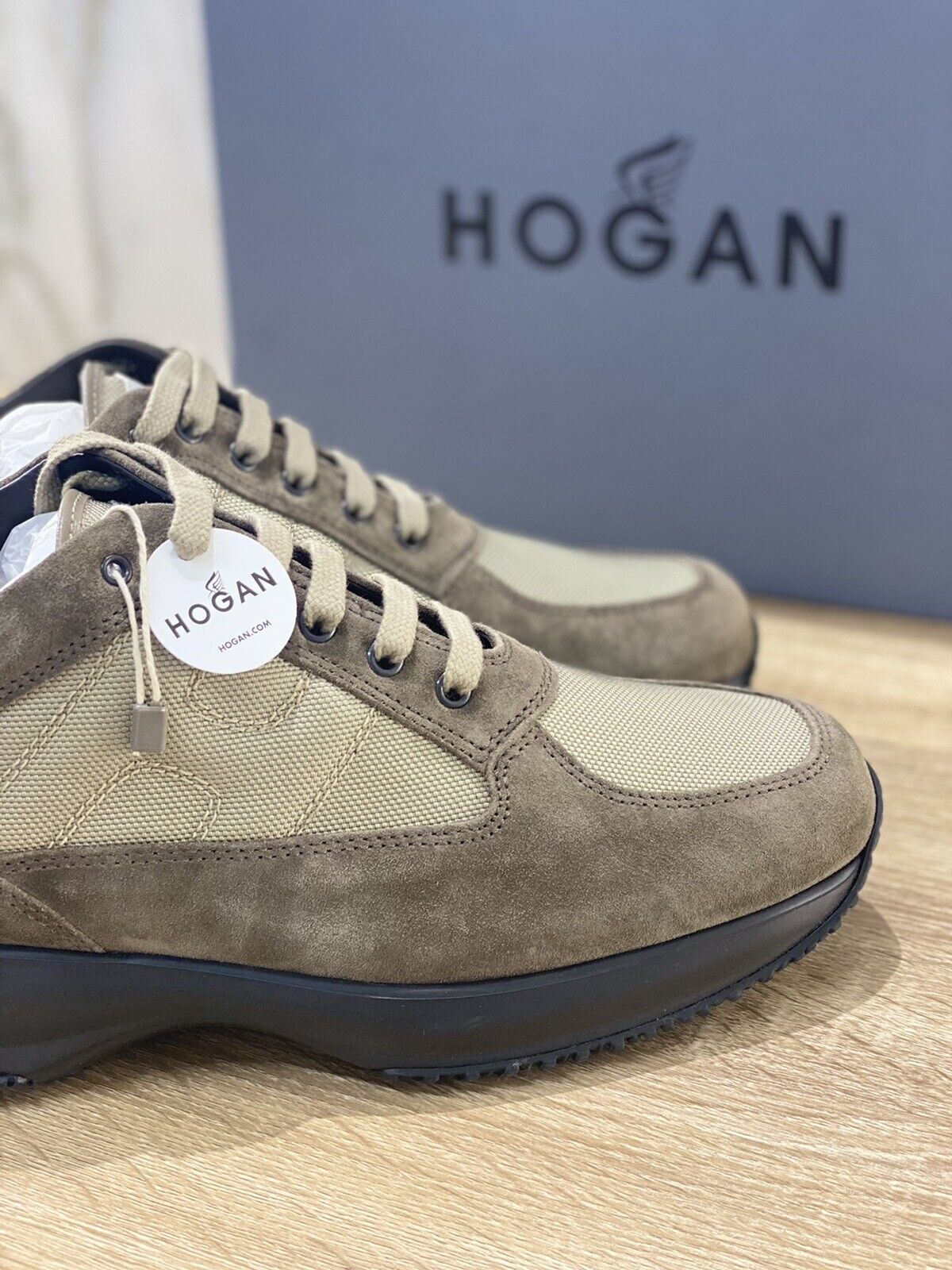 hogan interactive uomo In Suede Miele Luxury Hogan Sneakers Men 43.5