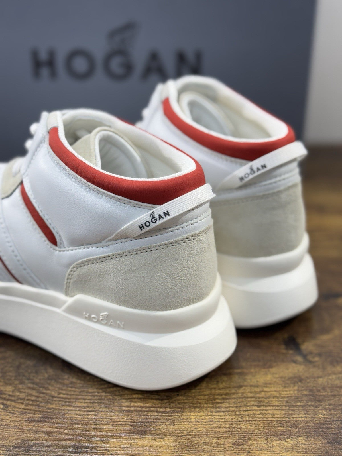 Hogan H580 High    Pelle  Bianca Memory Foam Casual Hogan   Uomo 42.5