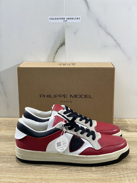 Philippe model Lyon low M recycle sneaker uomo casual Red Noir 44