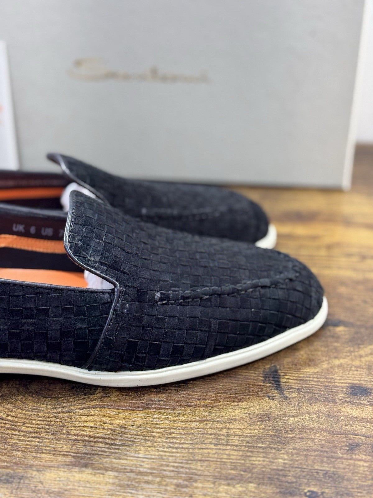 Santoni Mocassino Summer Walk Suede Nero Luxury Santoni Scarpe Uomo 40