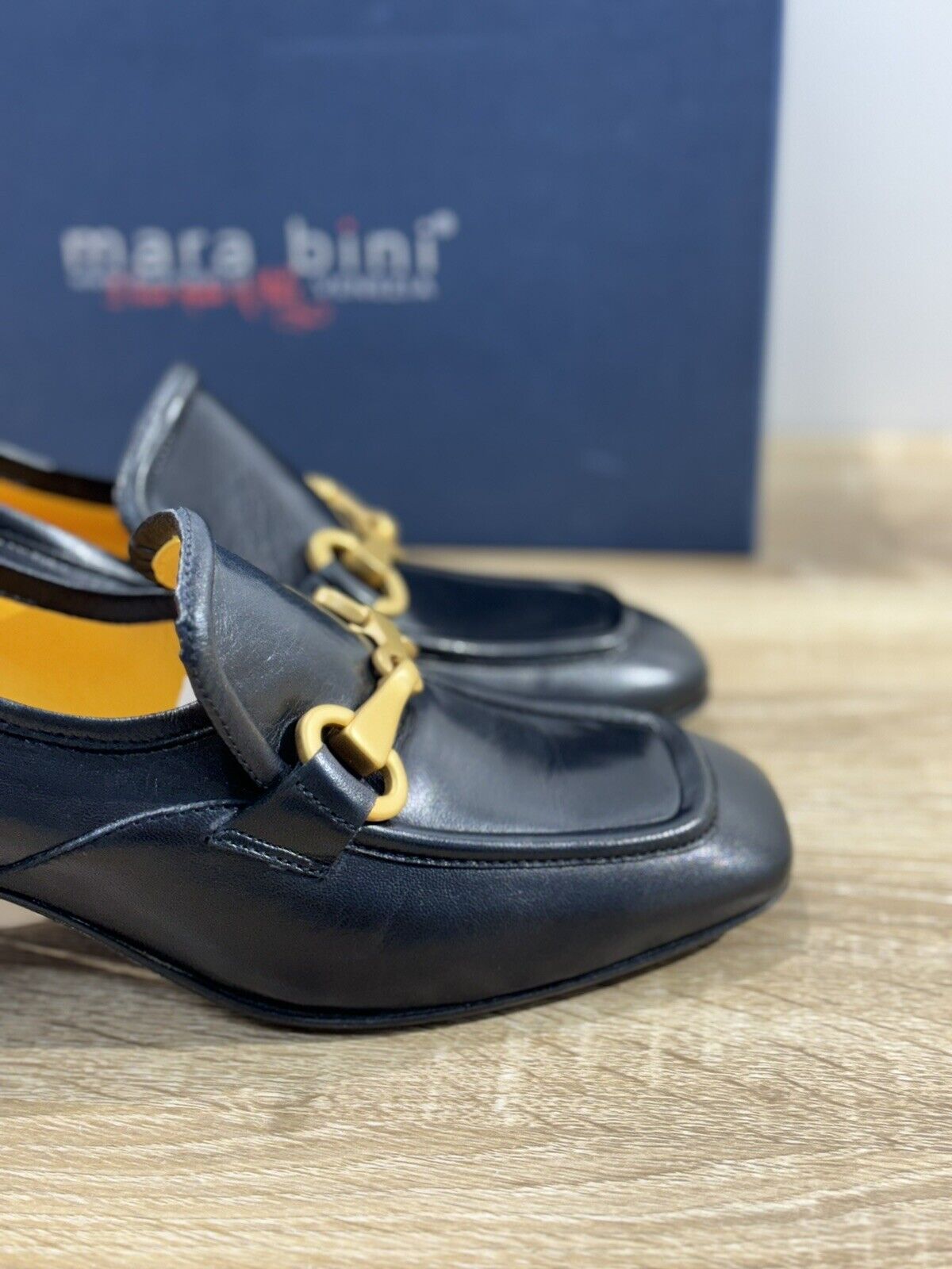 Mara Bini Mocassino  Donna Pelle Nero   Con Tacco   Handmade Sacchetto 40