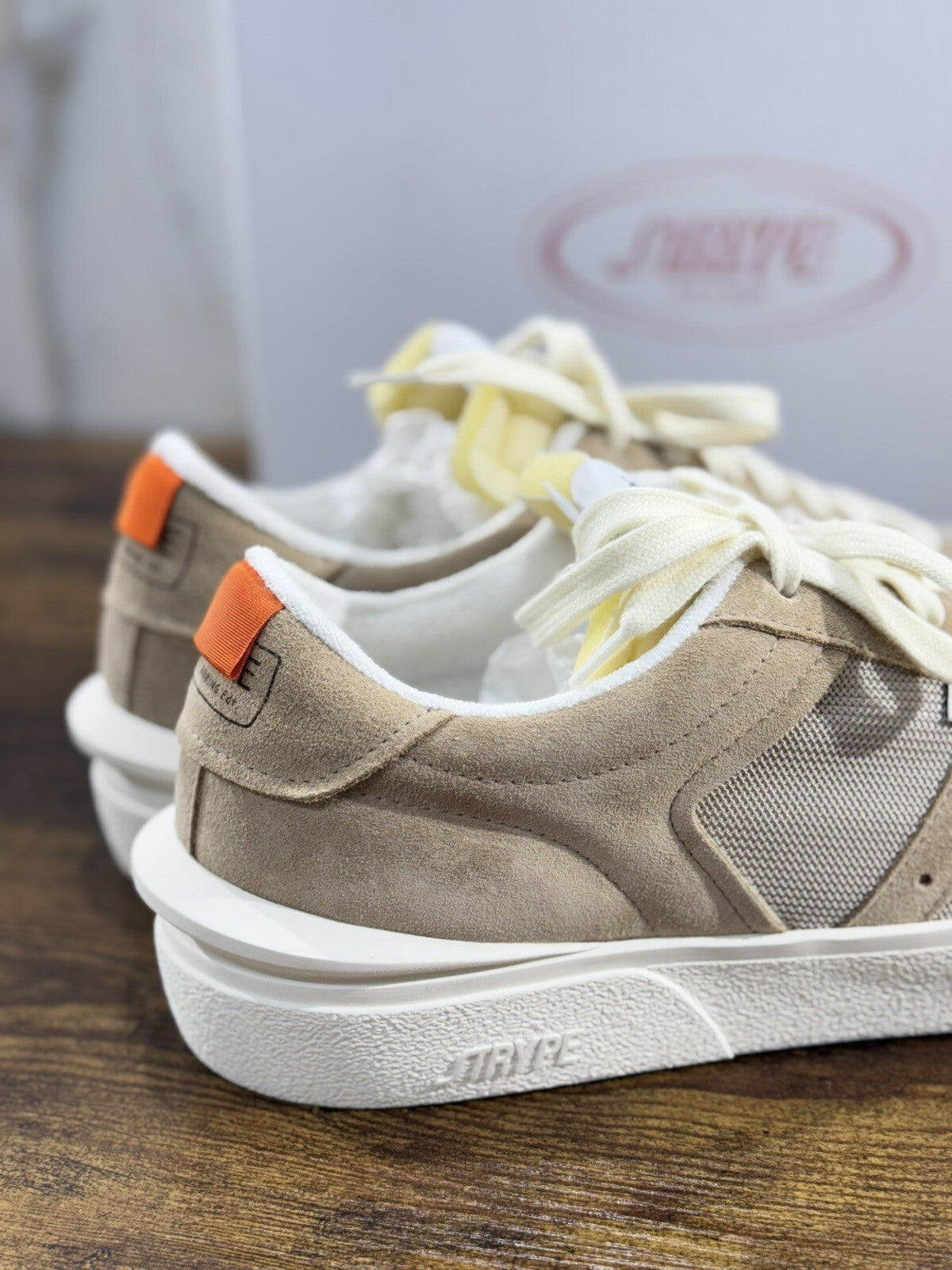 Strype Sneaker Uomo Low Top Suede Beige Casual Men Shoes 44