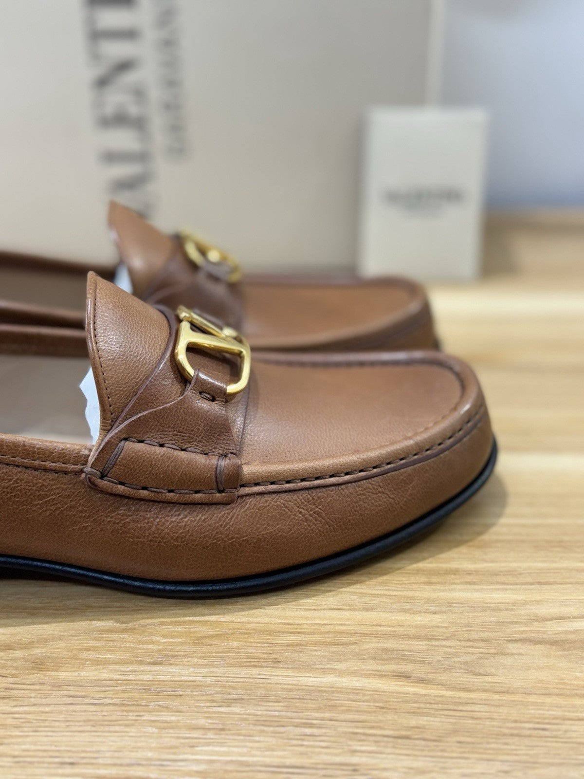 Valentino Garavani Mocassino Vlogo Signature Pelle Cuoio Luxury Donna 39