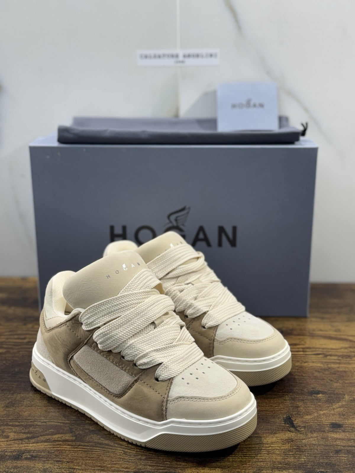Hogan H667 Sneaker Beige Cuoio  Memory Foam Luxury Hogan Donna 40