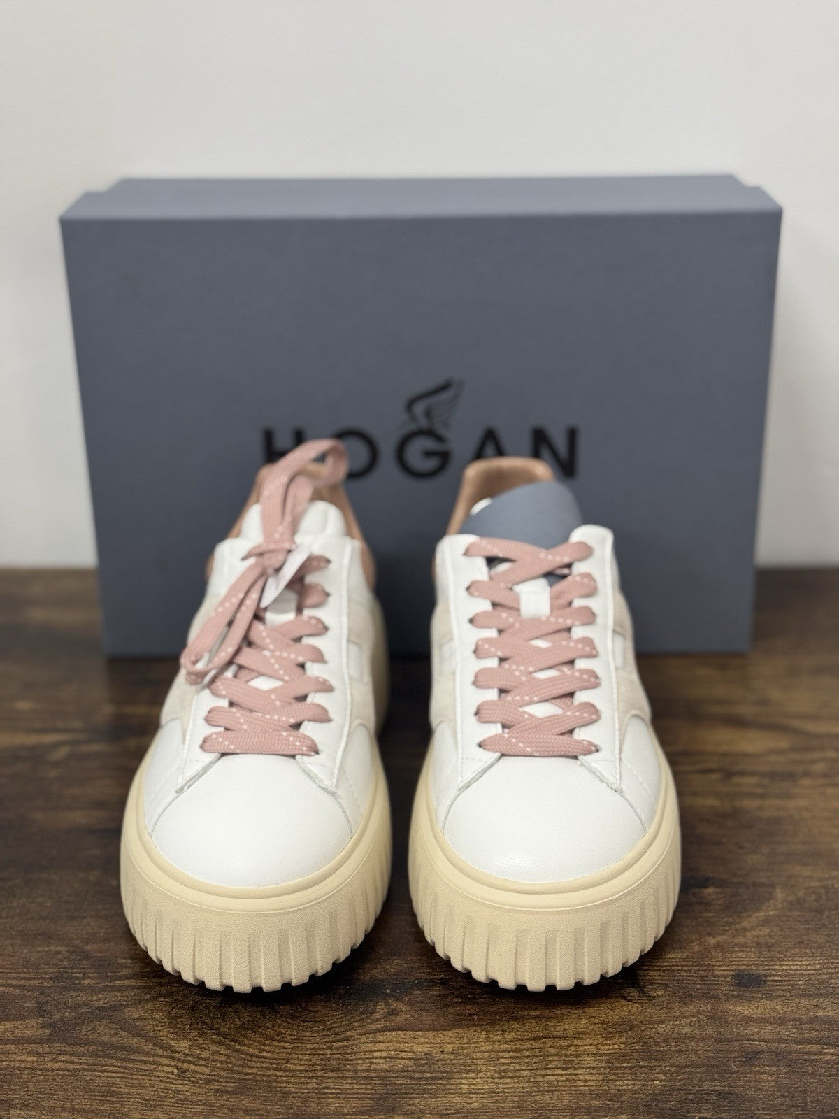 Hogan H Stipes  Sneaker Pelle Bianca Cipria    Casual Hogan Donna 39
