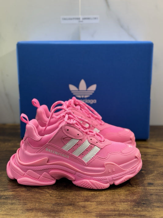 Balenciaga X Adidas Triple S Rosa Neon White Casual Luxury Balenciaga Donna 37