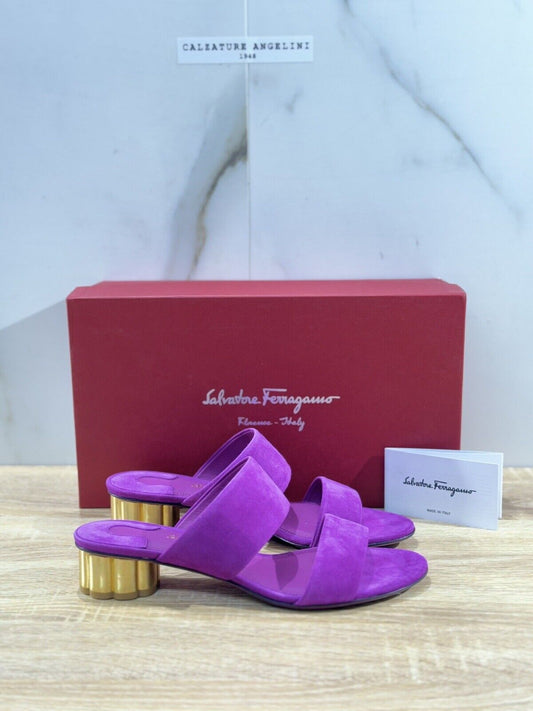 Salvatore Ferragamo Sandalo Donna Belluno Suede Luxury Ferragamo Woman 36.5