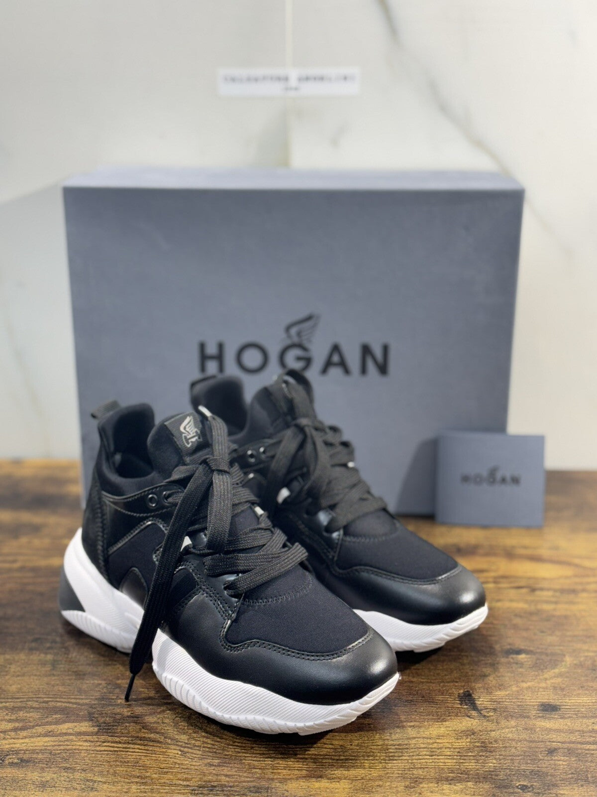 Hogan Interaction Slip On sneaker Donna  extra light  Nero  pelle 36.5
