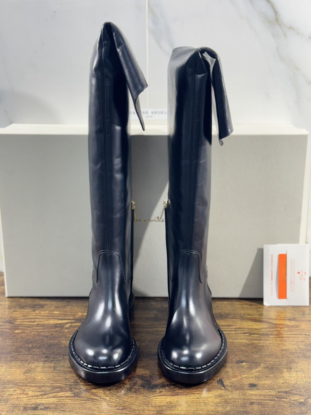 Santoni Stivali Donna In Pelle Nero  Luxury Woman Boot Santoni 38.5