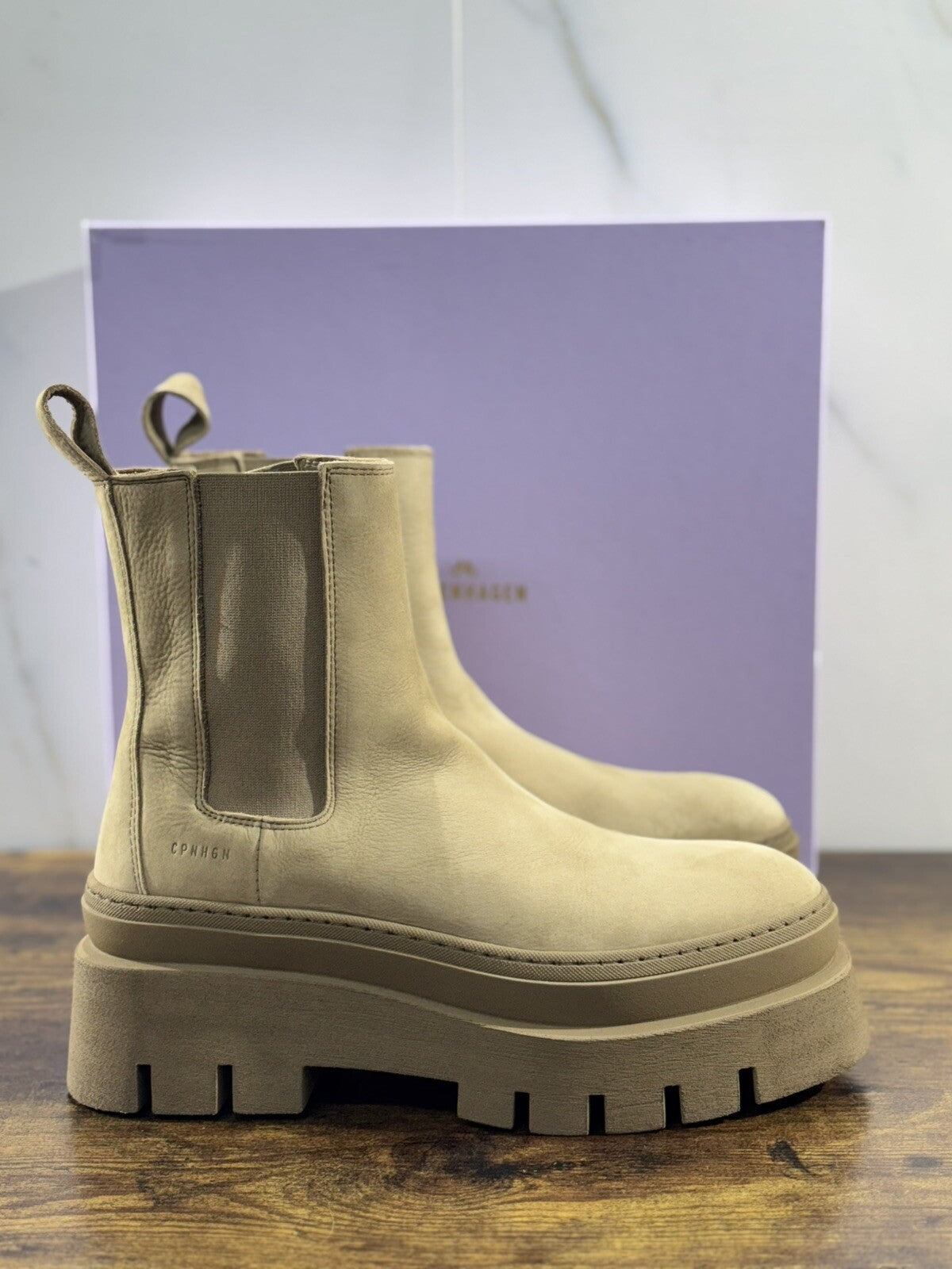 Copenhagen Chelsea Boot Combat Donna Pelle Nabuk Taupe     Casual Boot 36