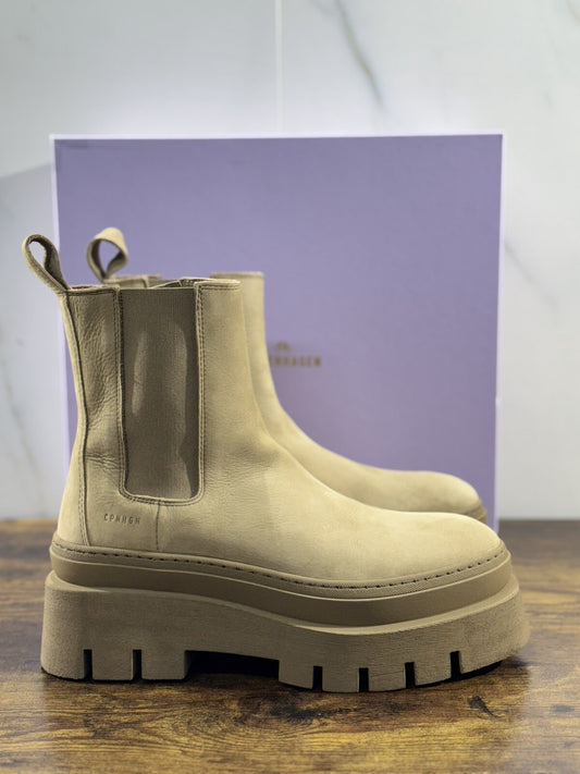 Copenhagen Chelsea Boot Combat Donna Pelle Nabuk Taupe     Casual Boot 36