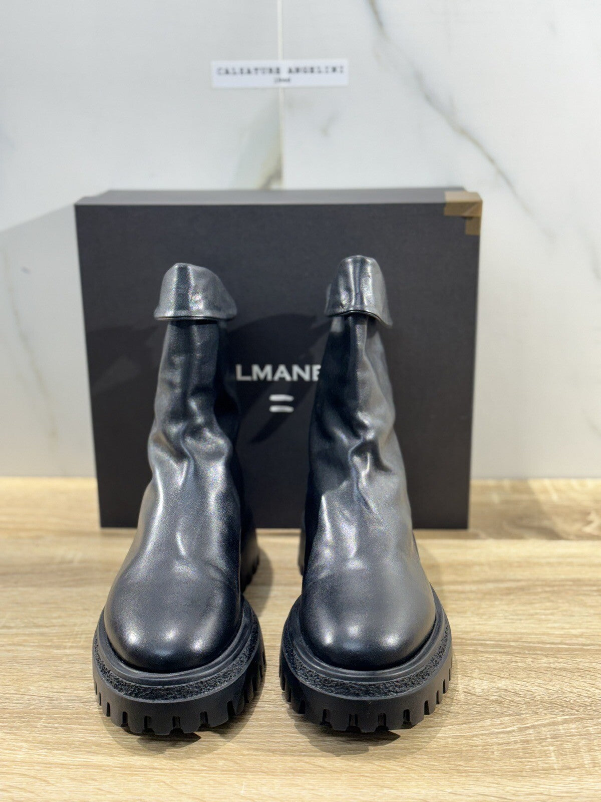 HALMANERA Biker Donna Rama Pelle Nera Extra Light Casual Handmade Boot 41