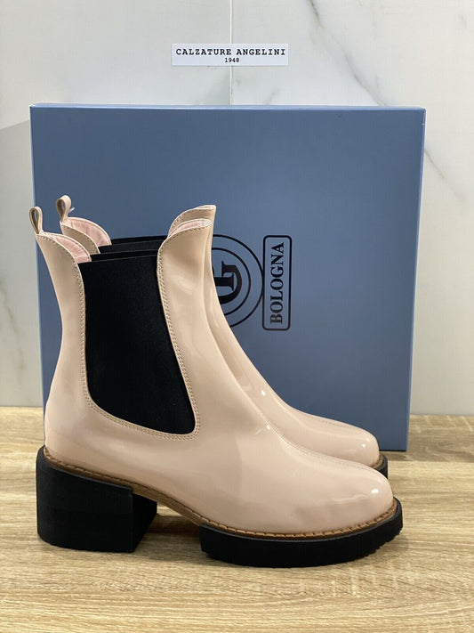 GP Bologna Chelsea boot donna vernice Nero casual boot cipria 40