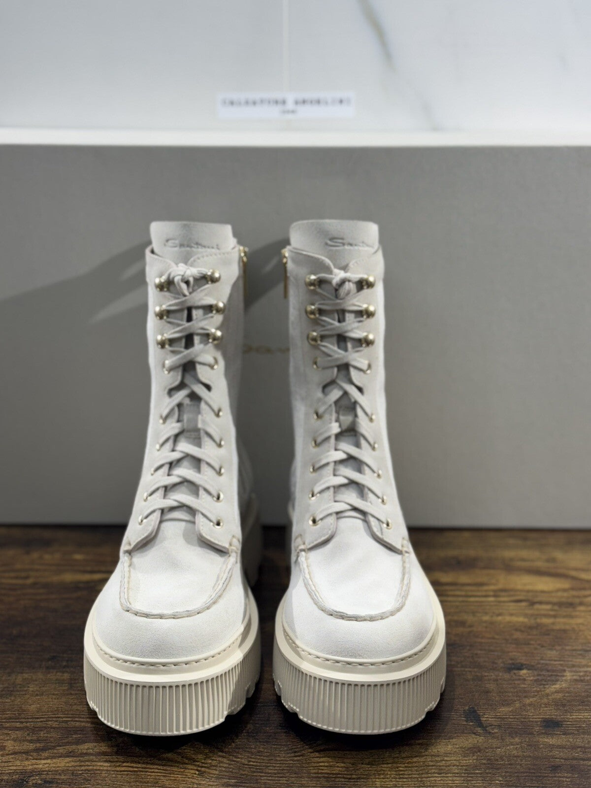 Santoni Combat Boot Donna Pelle Suede Casual Luxury Boot Woman Santoni 40