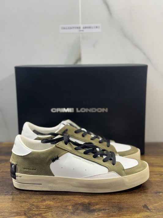 Crime London Sneaker SK8 Deluxe  Pelle  Verde Causal Uomo 43