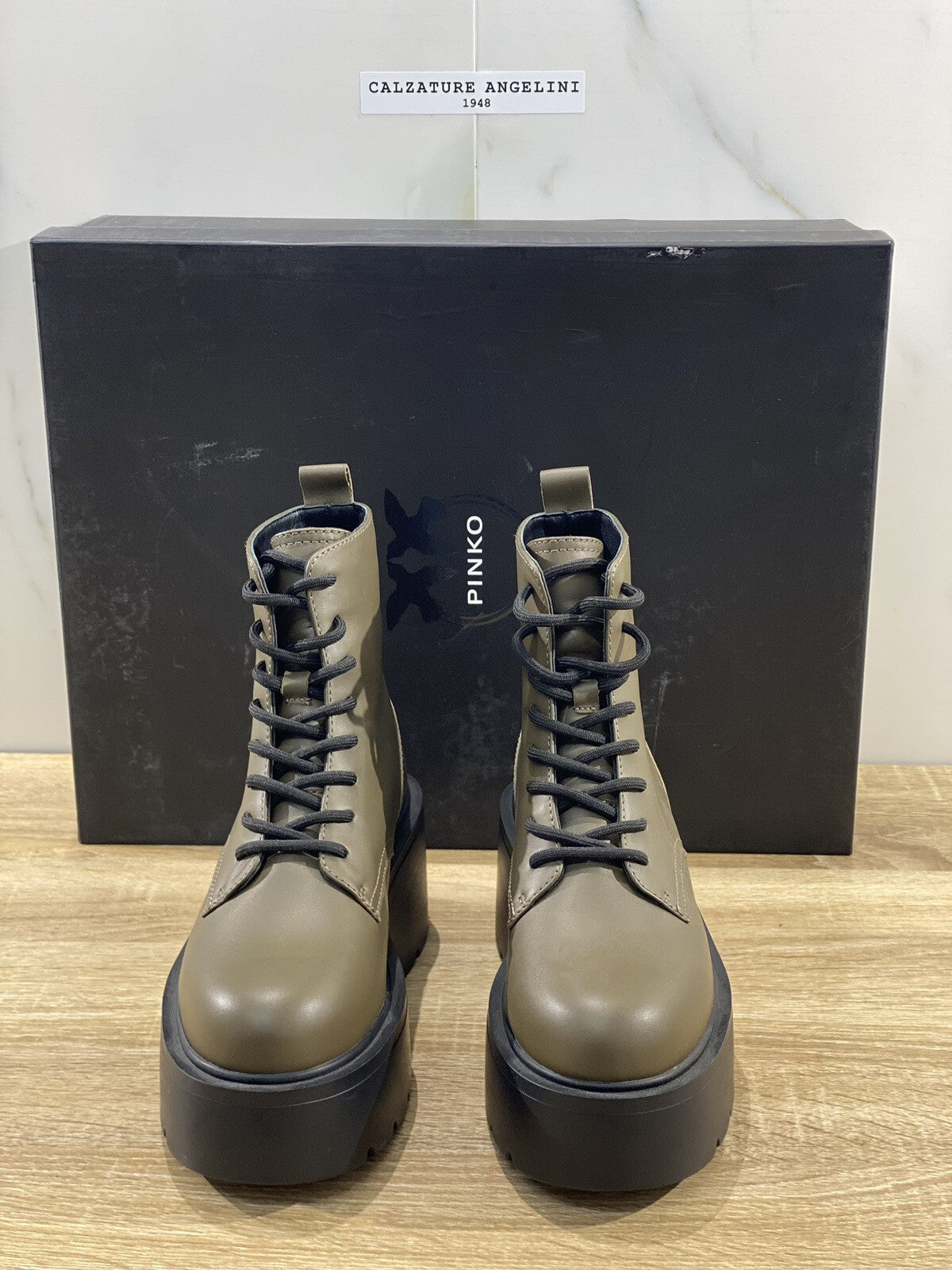 Pinko Anfibio donna Zafferano in pelle Sahara luxury pinko boot woman 40