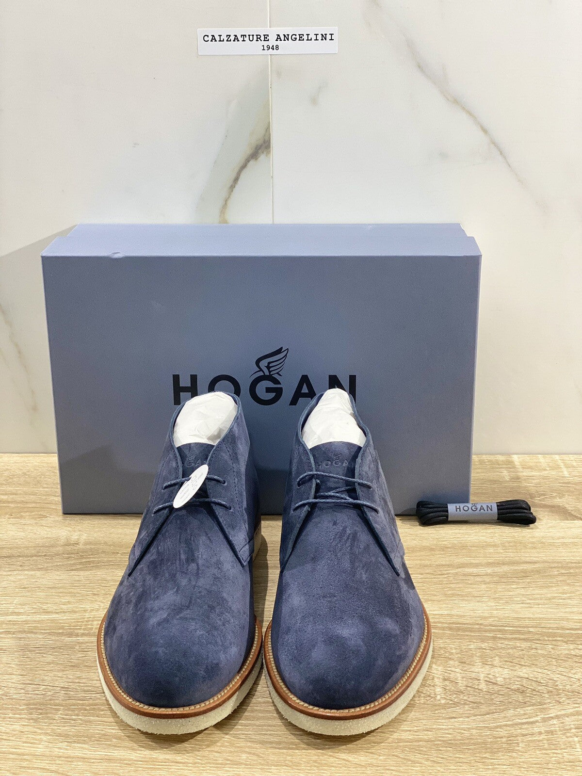 Hogan Polacchino uomo business casual suede Blu hogan men shoe 40.5