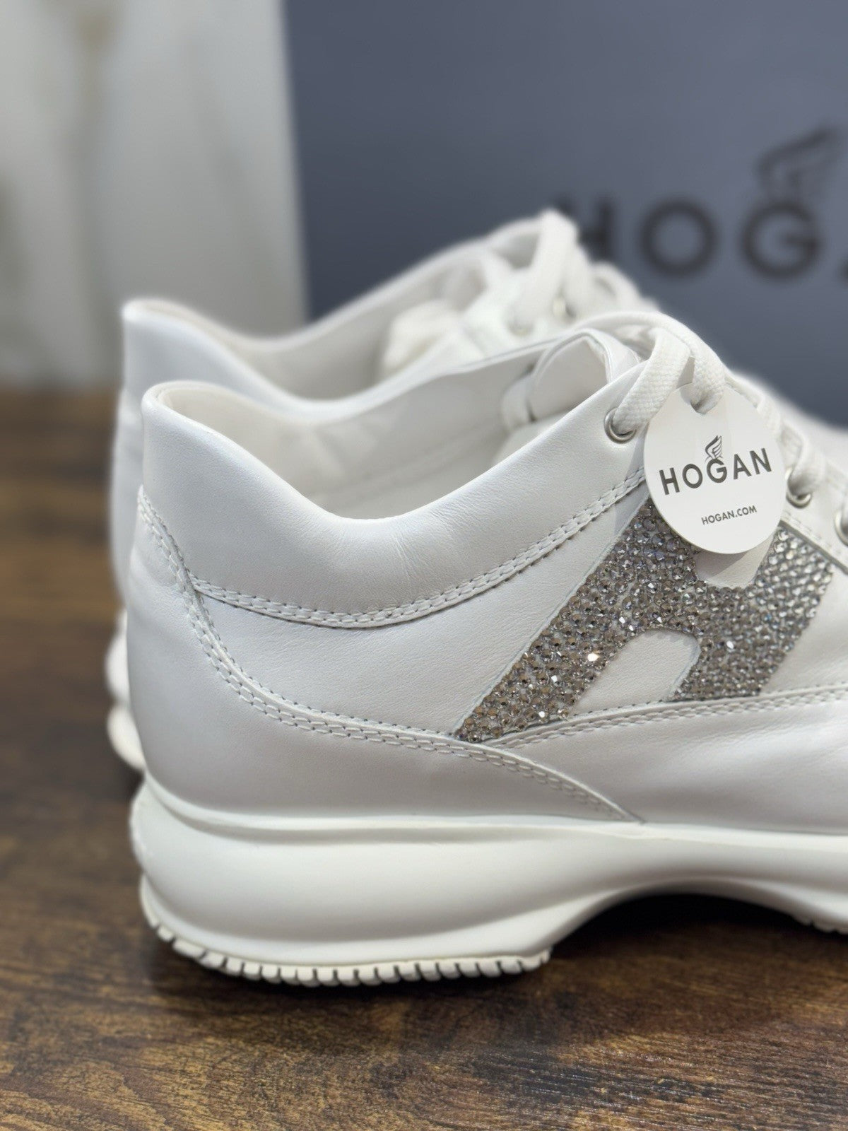 Hogan Interactive H Strass Pelle Bianco Icon Scarpa Hogan Donna 36