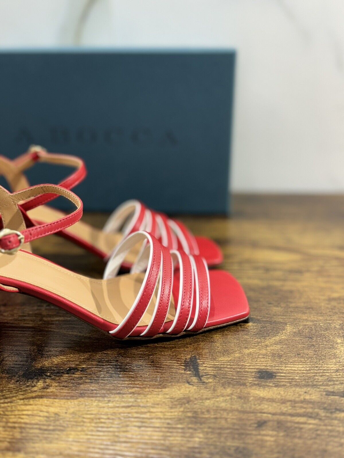 A.Bocca Sandalo Donna  Pelle Rosso      Luxury Woman Sandal A.Bocca 37