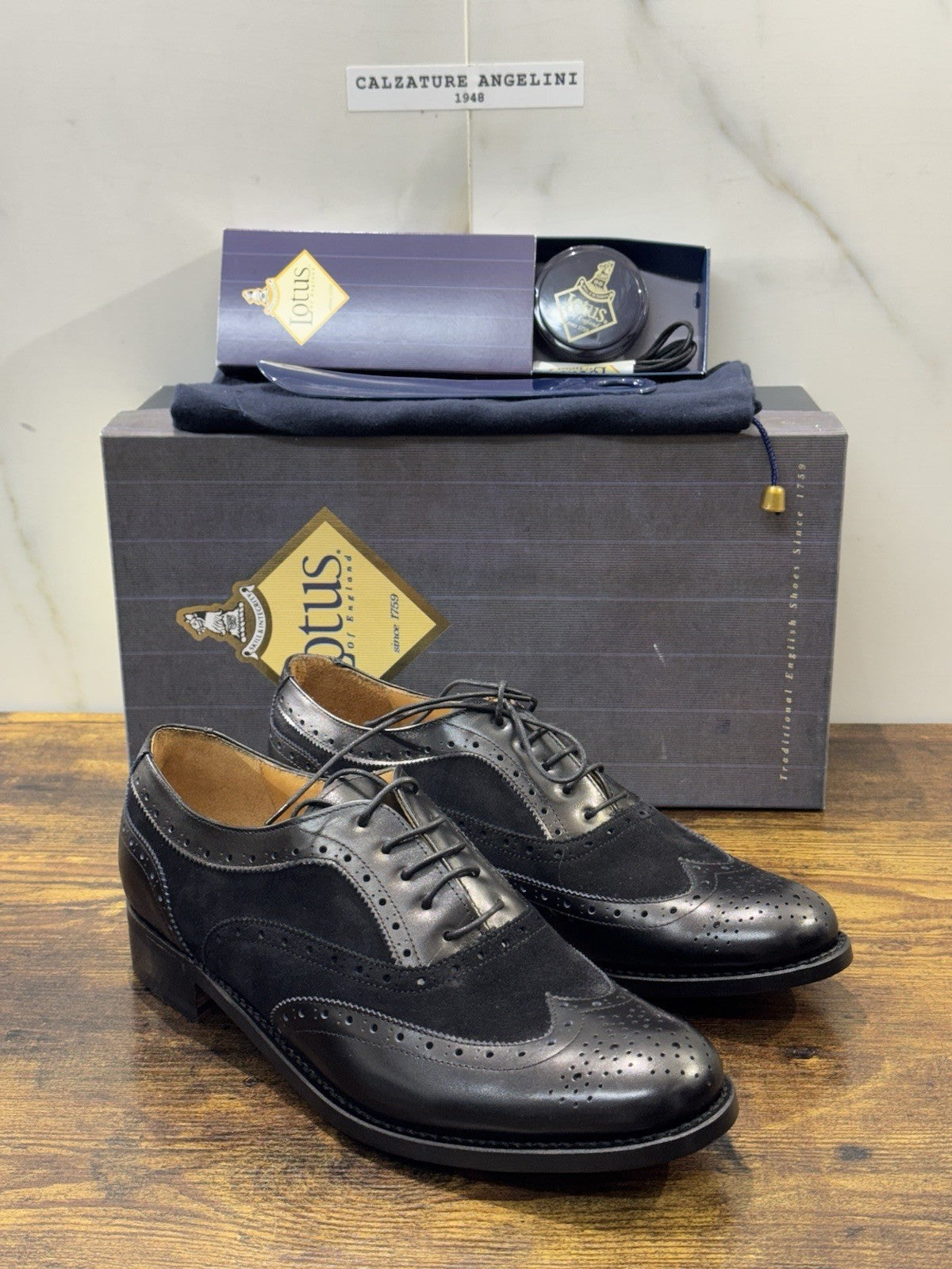 Lotus Of England Stringata Pelle Nera Luxury Goodyear Handmade Scarpa Donna 41