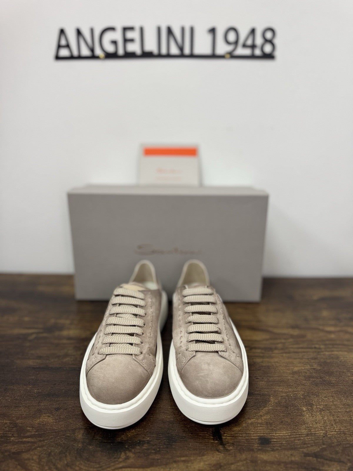 Santoni Sneaker Icon Pelle Beige   Casual Scarpa Santoni 37