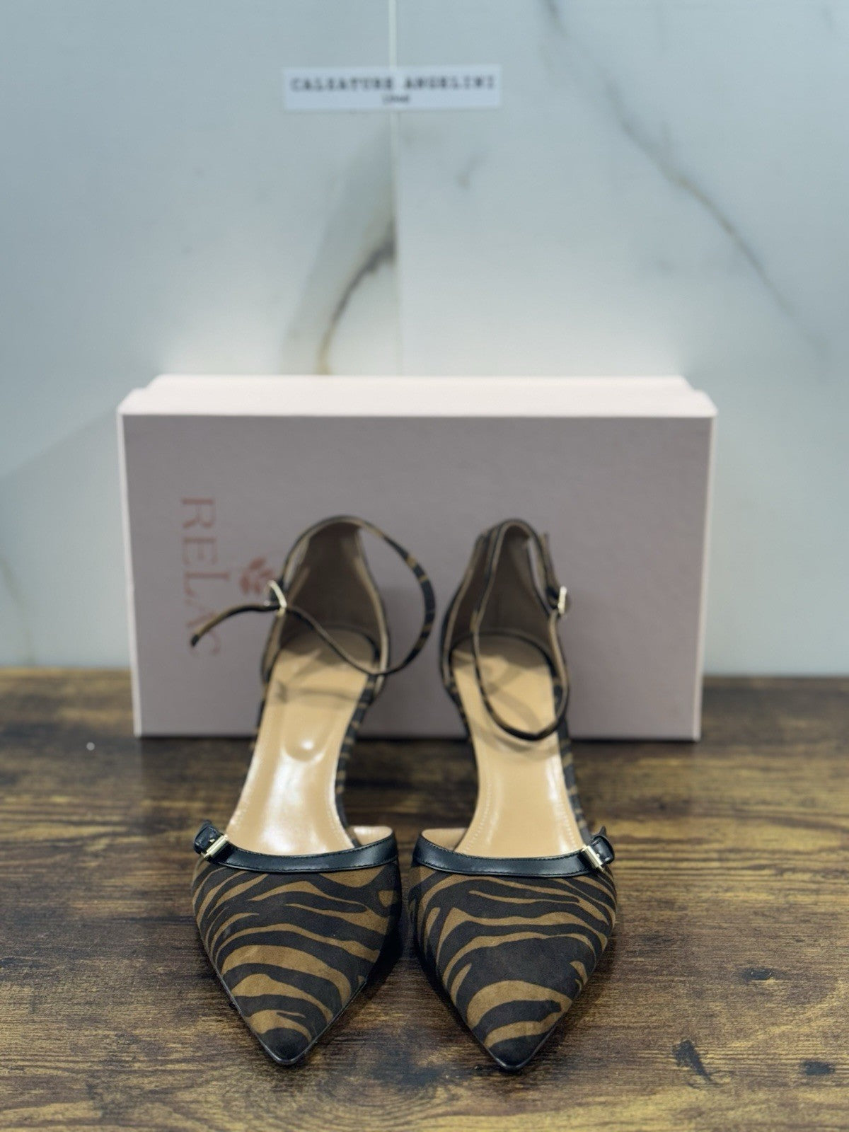 Relac Décolleté Donna Zebra Nero Luxury Woman Shoe Made In Italy 40