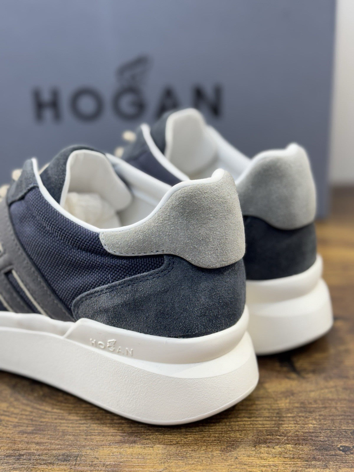 Hogan H 580 Sneaker Suede Blu Casual Hogan Uomo 43