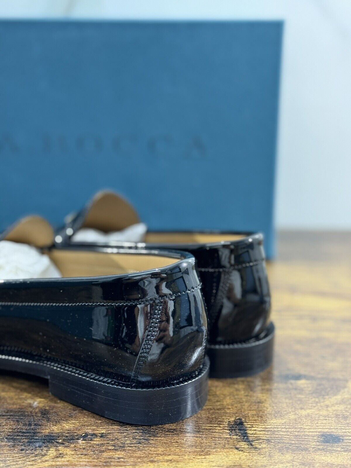 A.Bocca Mocassino  Donna Pelle  Nero    Vernice College  Luxury Handmade 40