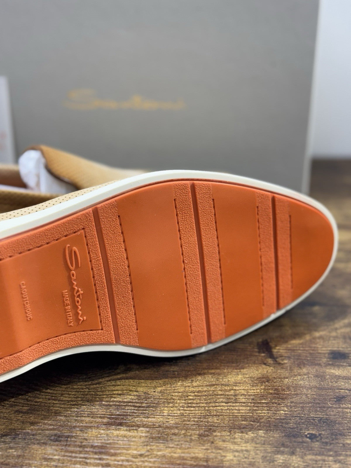 Santoni Mocassino Summer Walk Pelle  Light Brown Luxury Santoni Scarpe Uomo 46