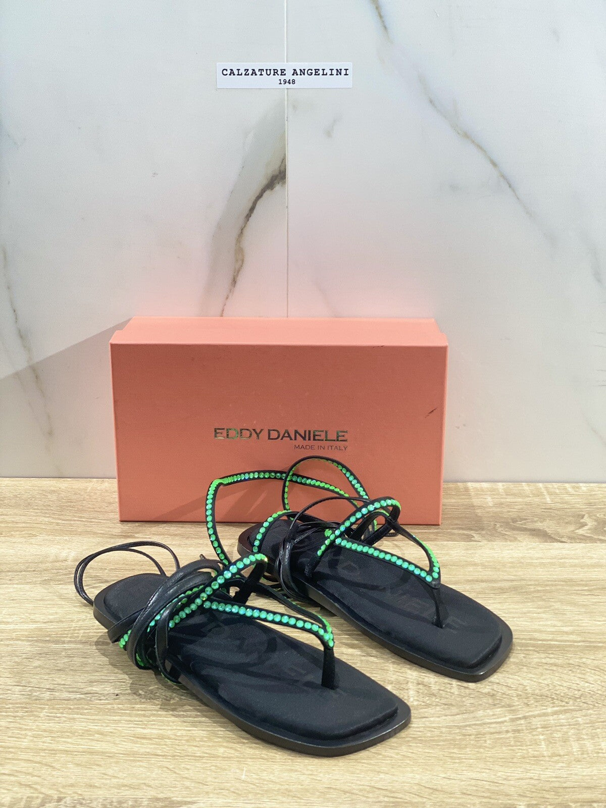 Eddy Daniele sandalo donna samuela real swarovski Nero   raso luxury 37