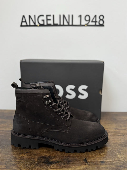 Boss Stivaletto Uomo Suede Dark Brown  Casual Boot Extra light Uomo 45