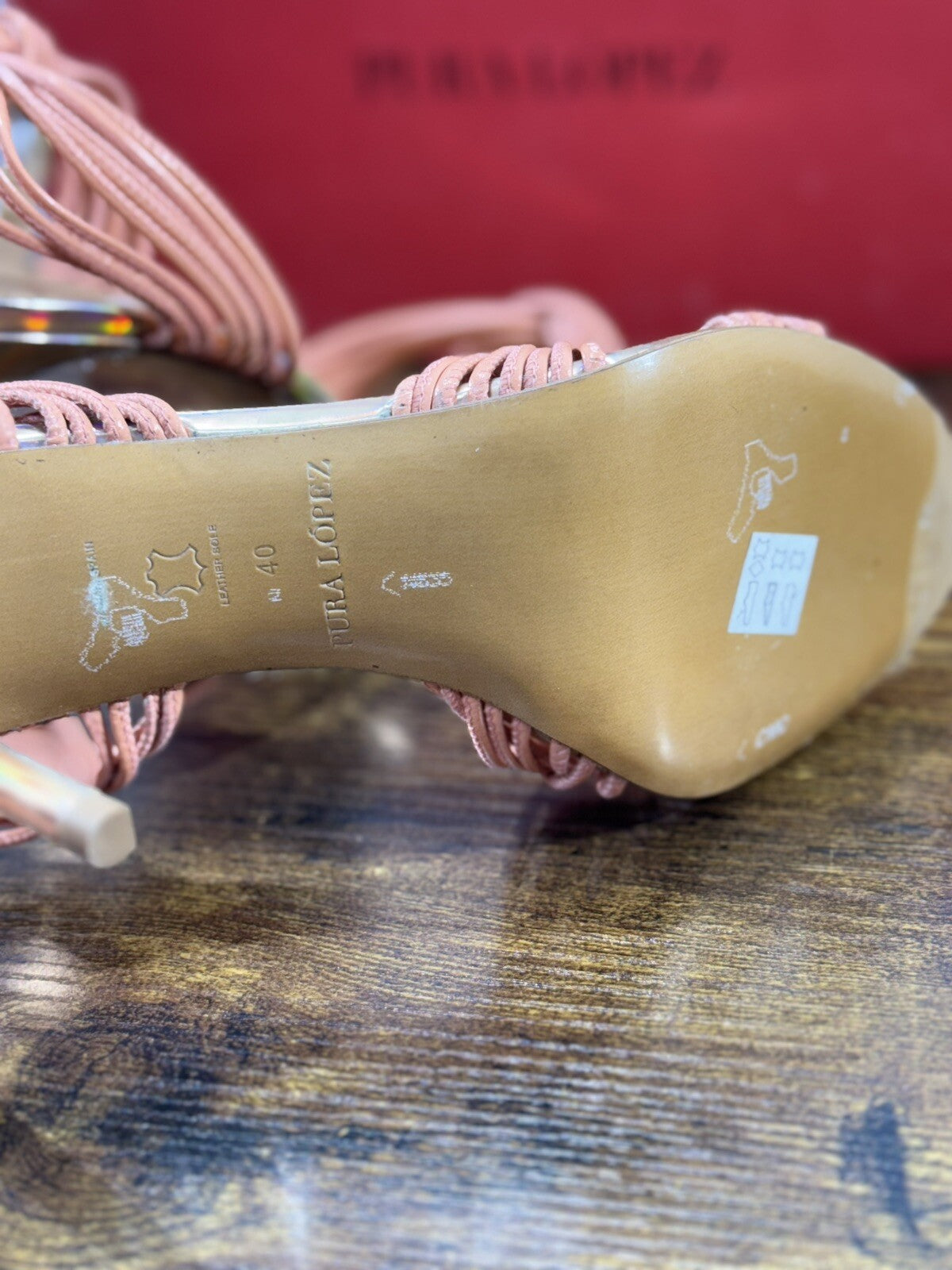 Pura Lopez Sandalo Donna Pelle Nude Casual Sandal 40